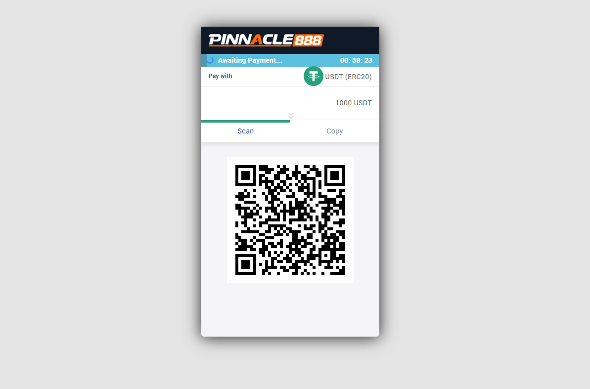 Пошаговая инструкция пополнения счета Pinnacle888